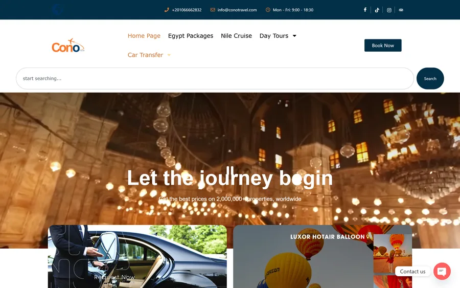 لقطة من موقع Cono Travel