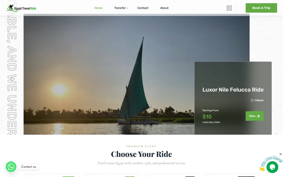 لقطة من موقع Egypt Travel Ride