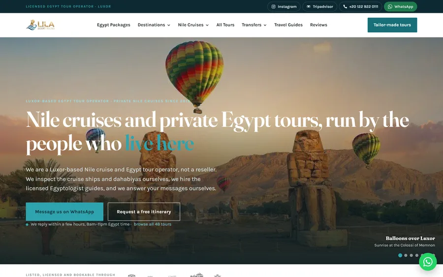 لقطة من موقع Lila Egypt Tours