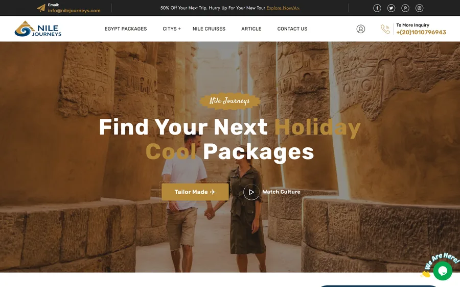 لقطة من موقع Nile Journeys