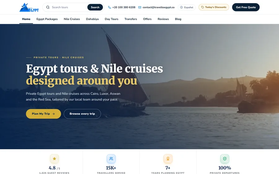 لقطة من موقع Travel To Egypt